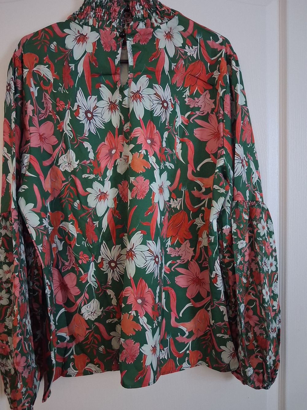 Floral Green Long-Sleeve Women’s Shirt